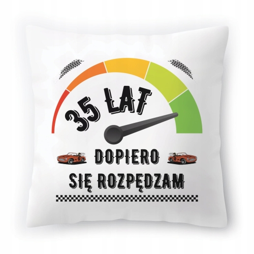 Poduszka na Urodziny 35 35te 35-te na Prezent z Nadrukiem ze Zdjęciem