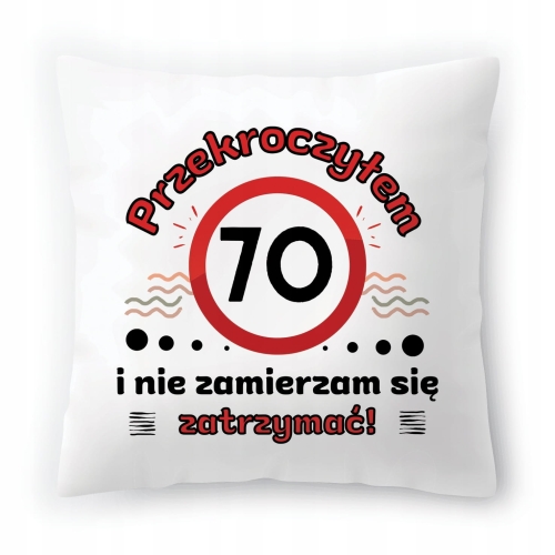 Poduszka na Urodziny 70 70te 70-te na Prezent z Nadrukiem ze Zdjęciem