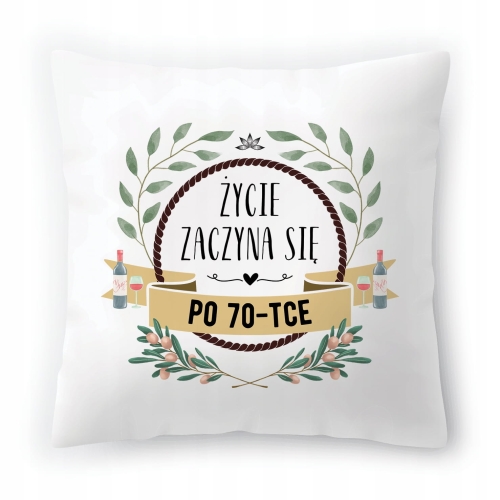 Poduszka na Urodziny 70 70te 70-te na Prezent z Nadrukiem ze Zdjęciem