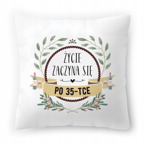 Poduszka na Urodziny 35 35te 35-te na Prezent z Nadrukiem ze Zdjęciem