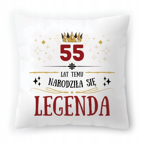 Poduszka na Urodziny 55 55te 55-te na Prezent z Nadrukiem ze Zdjęciem