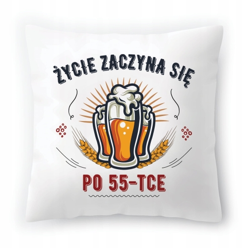 Poduszka na Urodziny 55 55te 55-te na Prezent z Nadrukiem ze Zdjęciem