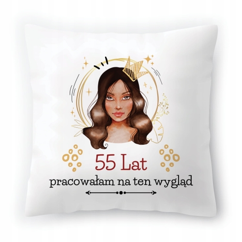 Poduszka na Urodziny 55 55te 55-te na Prezent z Nadrukiem ze Zdjęciem