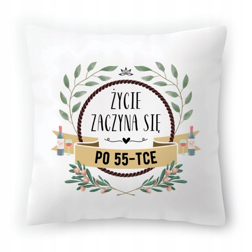 Poduszka na Urodziny 55 55te 55-te na Prezent z Nadrukiem ze Zdjęciem