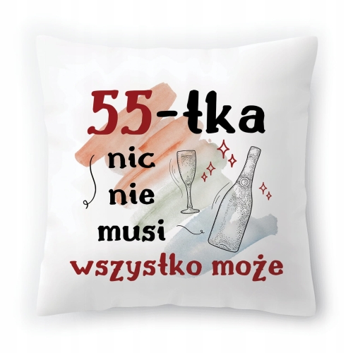 Poduszka na Urodziny 55 55te 55-te na Prezent z Nadrukiem ze Zdjęciem
