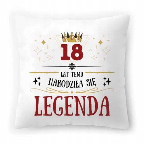 Poduszka na Urodziny 18 18ste 18-ste na Prezent z Nadrukiem ze Zdjęciem
