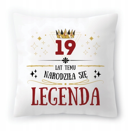 Poduszka na Urodziny 19 19ste 19-ste na Prezent z Nadrukiem ze Zdjęciem