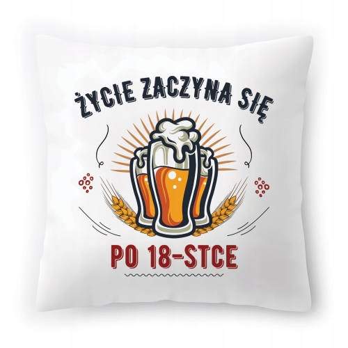 Poduszka na Urodziny 18 18ste 18-ste na Prezent z Nadrukiem ze Zdjęciem