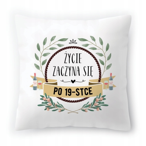Poduszka na Urodziny 19 19ste 19-ste na Prezent z Nadrukiem ze Zdjęciem