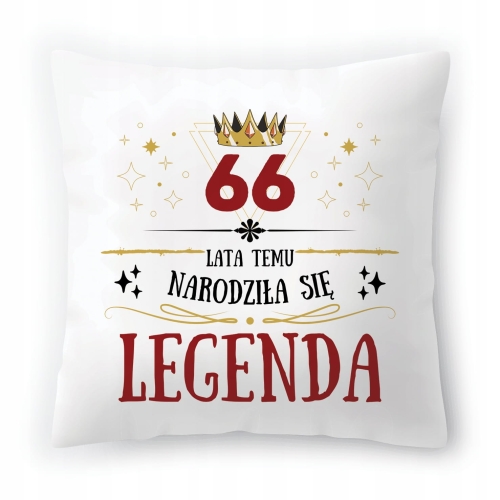 Poduszka na Urodziny 66 66ste 66-ste na Prezent z Nadrukiem ze Zdjęciem