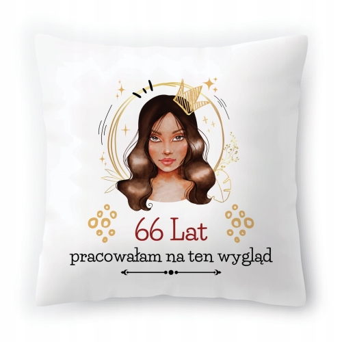 Poduszka na Urodziny 66 66ste 66-ste na Prezent z Nadrukiem ze Zdjęciem
