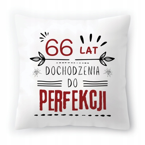 Poduszka na Urodziny 66 66ste 66-ste na Prezent z Nadrukiem ze Zdjęciem