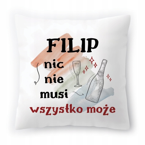 Poduszka Dla Filipa na Urodziny Imieniny Prezent z Nadrukiem ze Zdjęciem