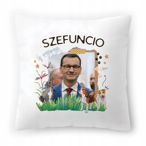 Poduszka Mateusz Morawiecki PIS Premier na Prezent z Nadrukiem ze Zdjęciem