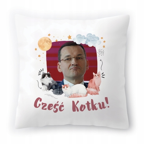 Poduszka Mateusz Morawiecki PIS Premier na Prezent z Nadrukiem ze Zdjęciem