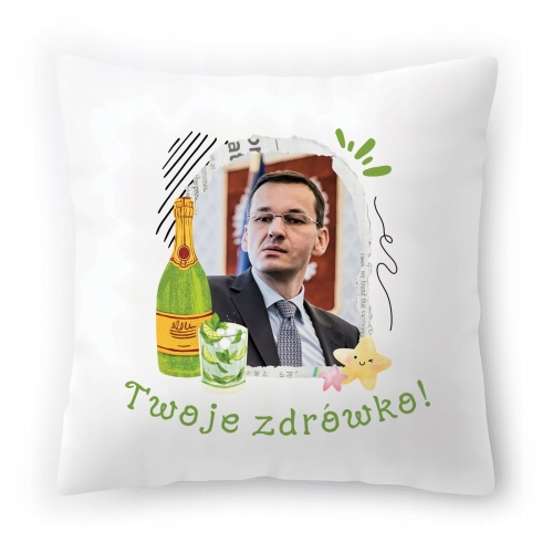 Poduszka Mateusz Morawiecki PIS Premier na Prezent z Nadrukiem ze Zdjęciem