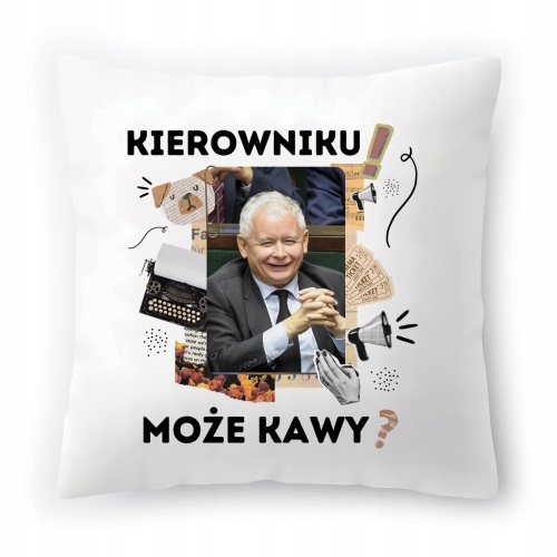 Poduszka Jarosław Kaczyński Kaczor PIS Prezes z Nadrukiem ze Zdjęciem