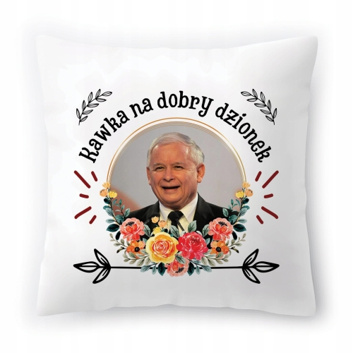 Poduszka Jarosław Kaczyński Kaczor PIS Prezes z Nadrukiem ze Zdjęciem