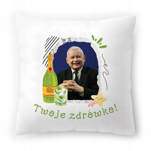 Poduszka Jarosław Kaczyński Kaczor PIS Prezes z Nadrukiem ze Zdjęciem