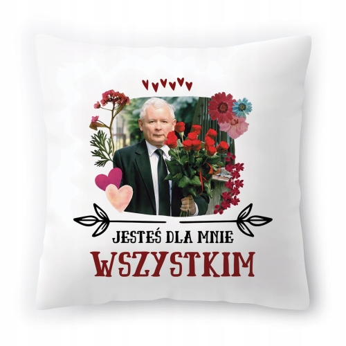 Poduszka Jarosław Kaczyński Kaczor PIS Prezes z Nadrukiem ze Zdjęciem