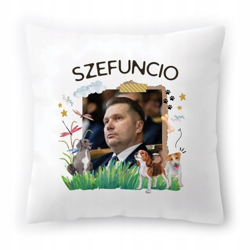 Poduszka Przemysław Czarnek PiS na Prezent z Nadrukiem ze Zdjęciem