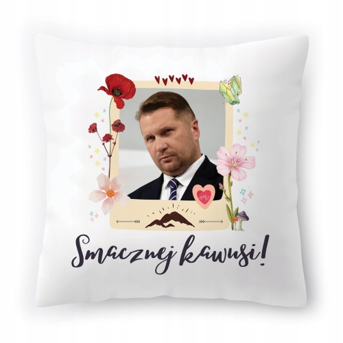 Poduszka Przemysław Czarnek PiS na Prezent z Nadrukiem ze Zdjęciem