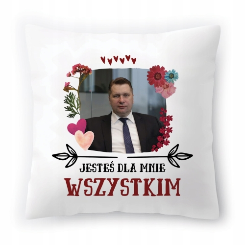 Poduszka Przemysław Czarnek PiS na Prezent z Nadrukiem ze Zdjęciem