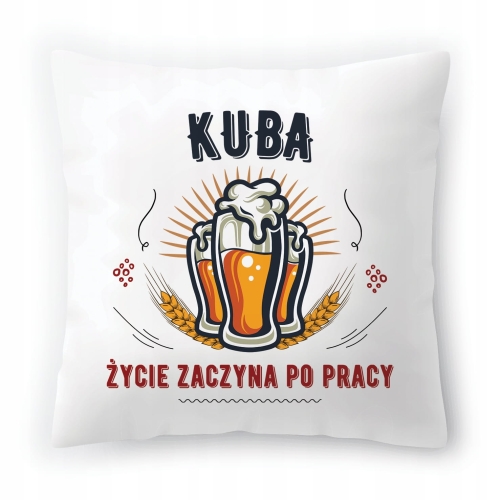 Poduszka Dla Kuby na Urodziny Imieniny na Prezent z Nadrukiem ze Zdjęciem