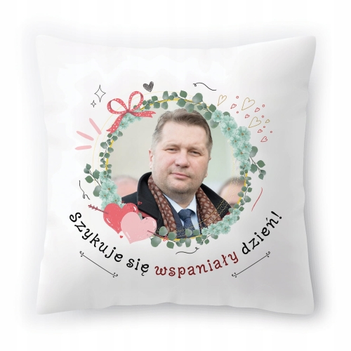 Poduszka Przemysław Czarnek PiS na Prezent z Nadrukiem ze Zdjęciem