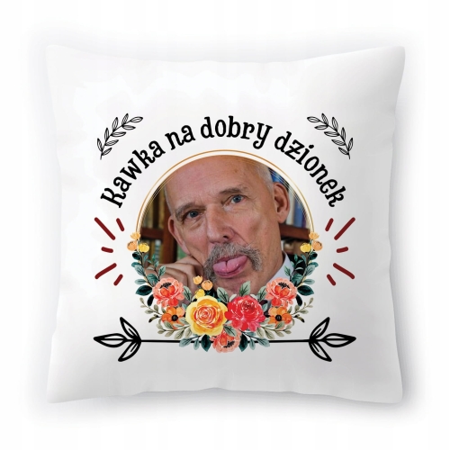 Poduszka Korwin Janusz Korwin Mikke Wolność z Nadrukiem ze Zdjęciem
