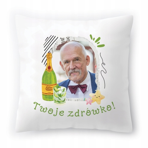 Poduszka Korwin Janusz Korwin Mikke Wolność z Nadrukiem ze Zdjęciem