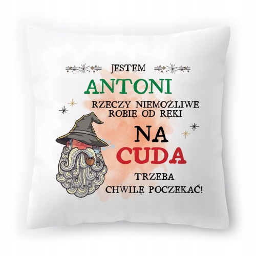 Poduszka Dla Antka Antoniego na Urodziny Prezent z Nadrukiem ze Zdjęciem
