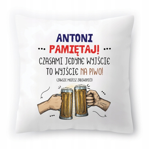 Poduszka Dla Antka Antoniego na Urodziny Prezent z Nadrukiem ze Zdjęciem