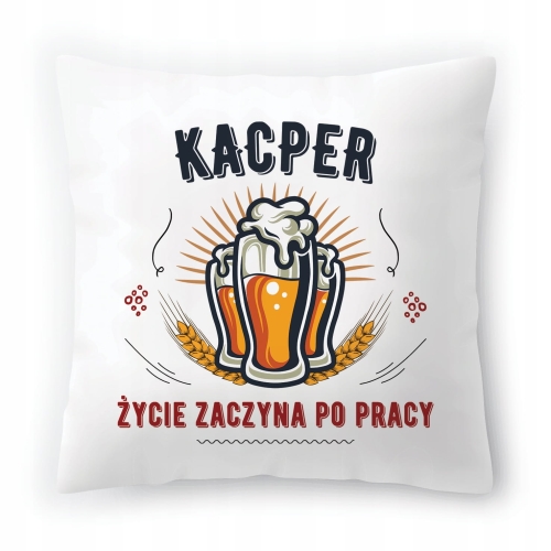 Poduszka Dla Kacpra na Urodziny Imieniny Prezent z Nadrukiem ze Zdjęciem