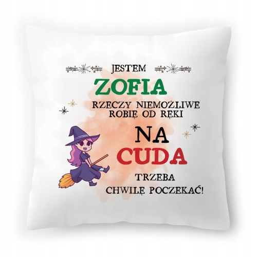 Poduszka Dla Zofii na Urodziny Imieniny na Prezent z Nadrukiem ze Zdjęciem