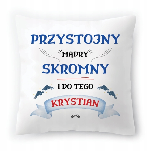 Poduszka Dla Krystiana na Urodziny na Prezent z Nadrukiem ze Zdjęciem