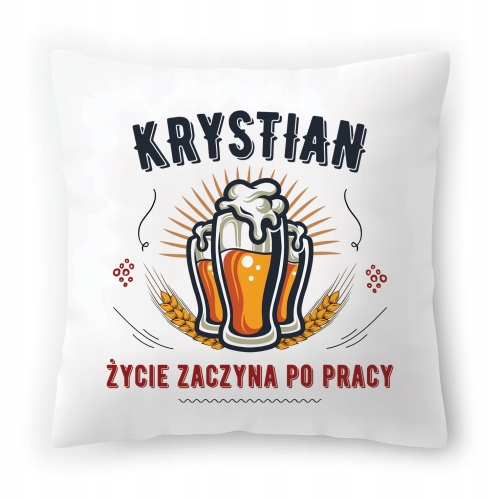 Poduszka Dla Krystiana na Urodziny na Prezent z Nadrukiem ze Zdjęciem
