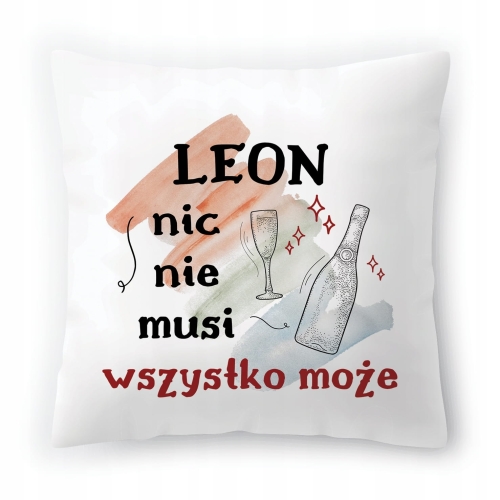 Poduszka Dla Leona na Urodziny Imieniny na Prezent z Nadrukiem ze Zdjęciem
