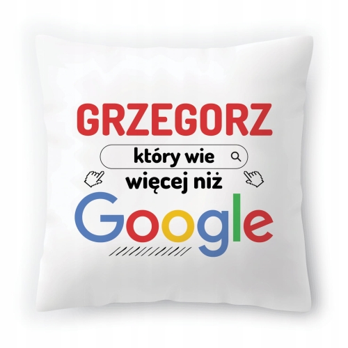 Poduszka Dla Grzegorza na Urodziny na Prezent z Nadrukiem ze Zdjęciem