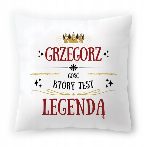 Poduszka Dla Grzegorza na Urodziny na Prezent z Nadrukiem ze Zdjęciem