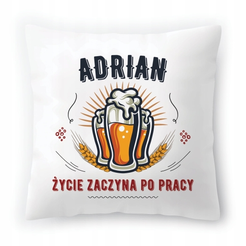 Poduszka Dla Adriana na Urodziny Imieniny Prezent z Nadrukiem ze Zdjęciem