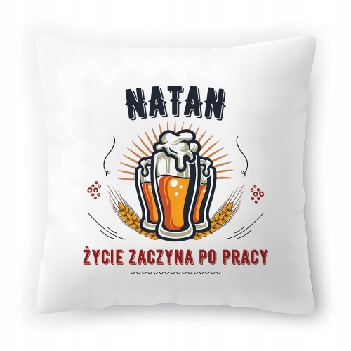 Poduszka Dla Natana na Urodziny Imieniny Prezent z Nadrukiem ze Zdjęciem