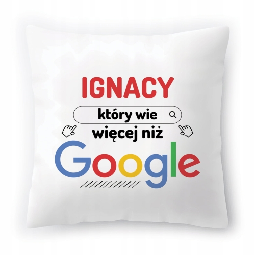 Poduszka Dla Ignacego na Imieniny Urodziny Prezent z Nadrukiem ze Zdjęciem