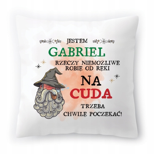 Poduszka Dla Gabriela Gabrysia na Urodziny Prezent z Nadrukiem ze Zdjęciem