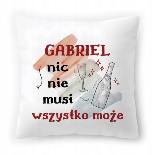 Poduszka Dla Gabriela Gabrysia na Urodziny Prezent z Nadrukiem ze Zdjęciem