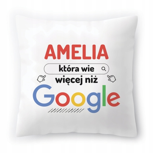 Poduszka Dla Amelii na Urodziny Imieniny Prezent z Nadrukiem ze Zdjęciem