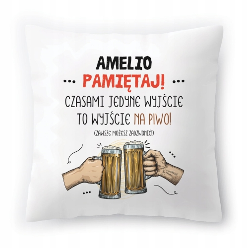 Poduszka Dla Amelii na Urodziny Imieniny Prezent z Nadrukiem ze Zdjęciem