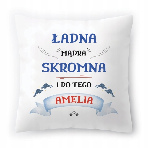 Poduszka Dla Amelii na Urodziny Imieniny Prezent z Nadrukiem ze Zdjęciem