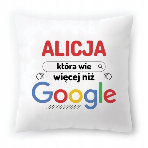 Poduszka Dla Alicji na Urodziny Imieniny Prezent z Nadrukiem ze Zdjęciem
