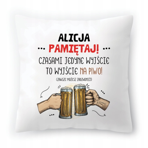 Poduszka Dla Alicji na Urodziny Imieniny Prezent z Nadrukiem ze Zdjęciem